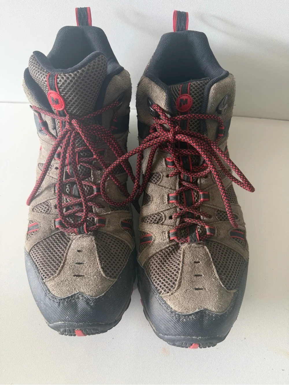 Merrell Men's Brown and Red Trail Mid-Height Boots